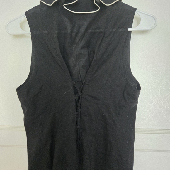 Alice +Olivia Satin Black Wide Leg Pants with Dramatic Ruffles Plus Corset Top - Picture 8 of 8